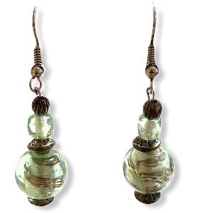 Glass bead fashion earrings
